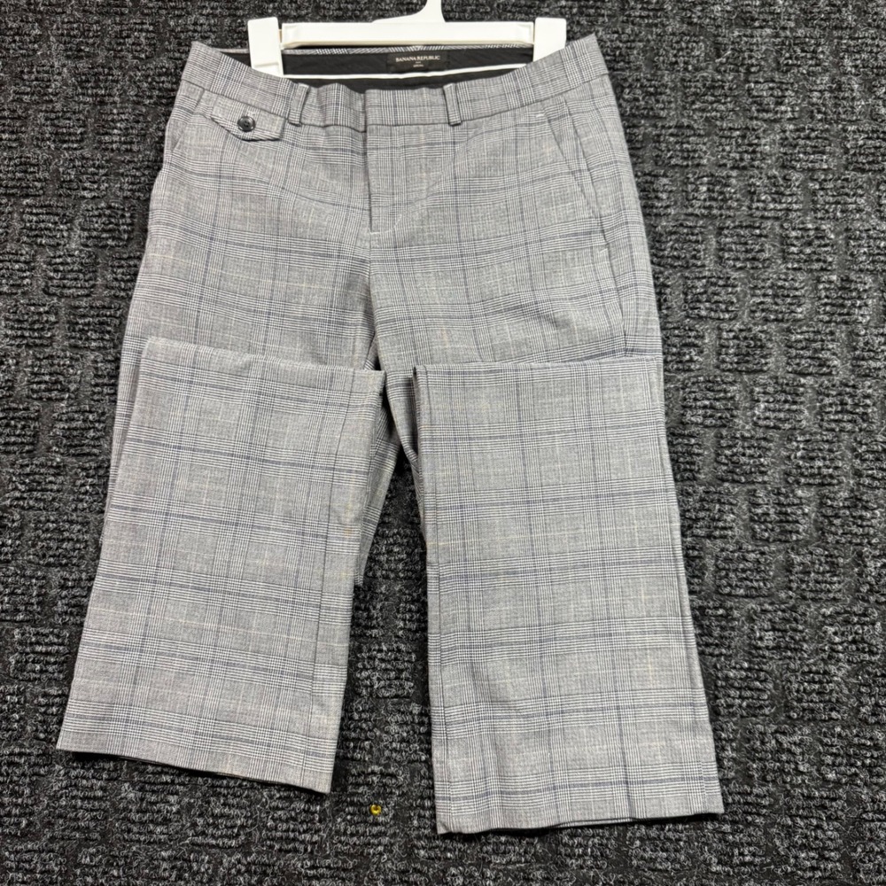Banana Republic Logan Fit Grey Plaid Dress Pants Professional Mens 33x26